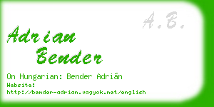 adrian bender business card