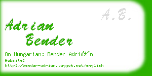 adrian bender business card